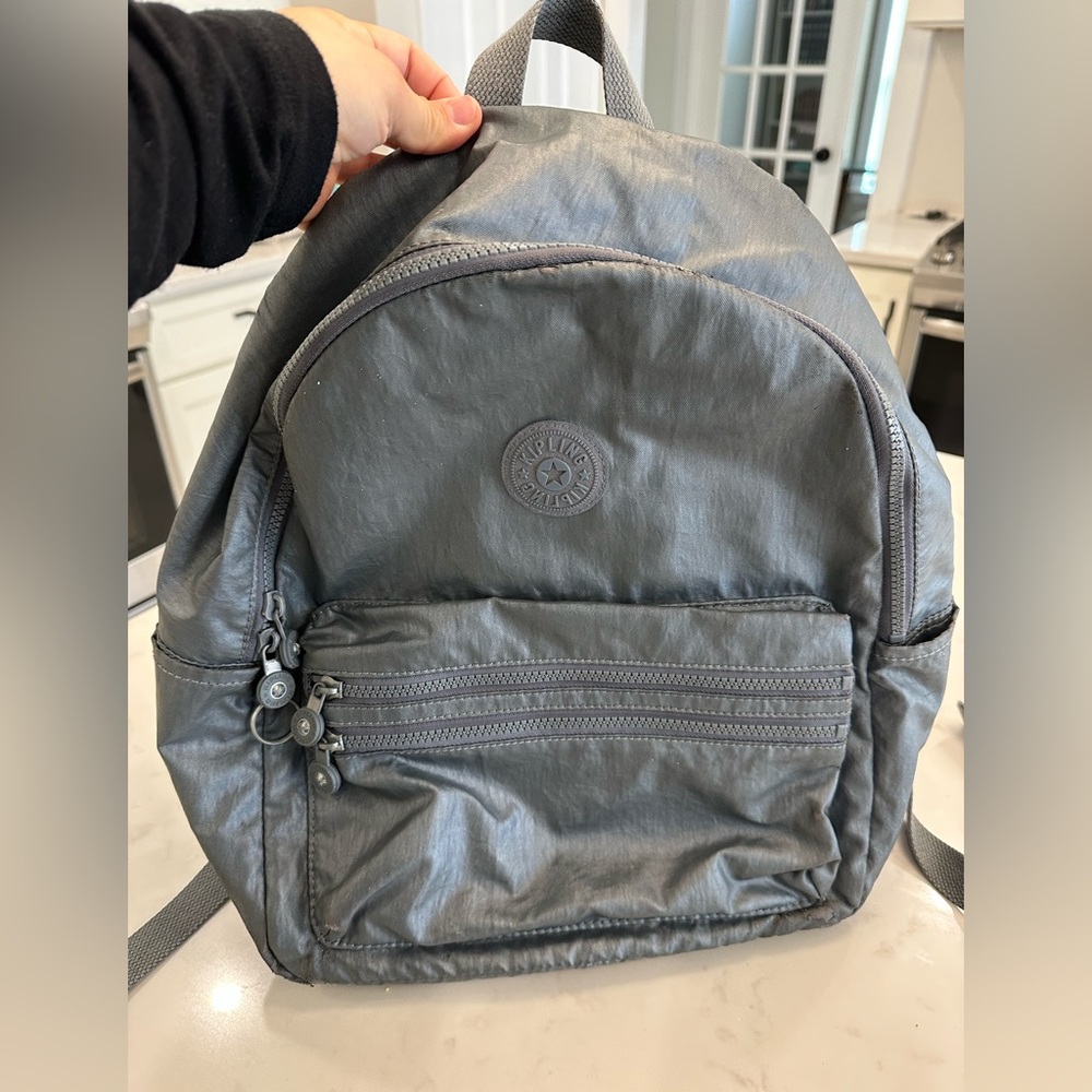 Kipling backpack. Grey. Size 17”